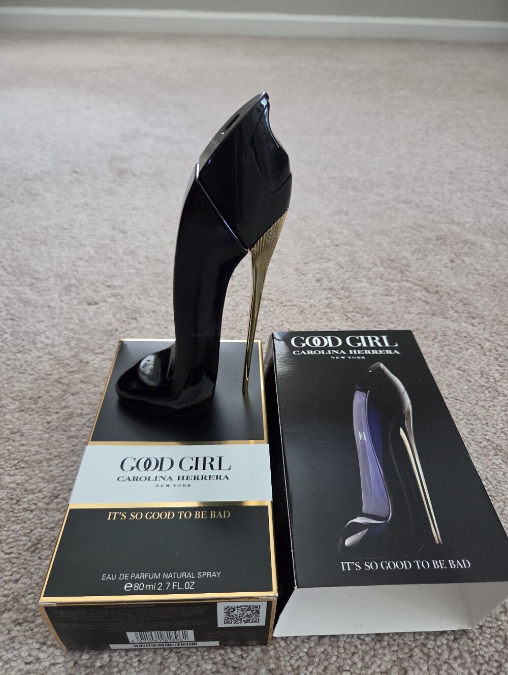 Carolina Herrera Good Girl Stiletto Bottle in Black and Gold 80ml.